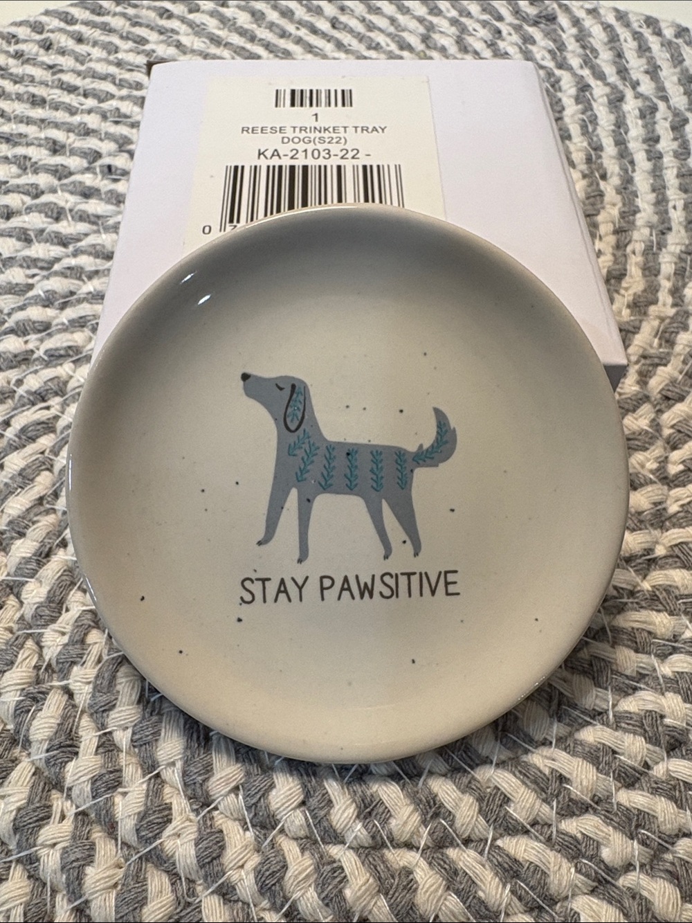 12 Count Stay Pawsitive Trinket Tray Ring Dish